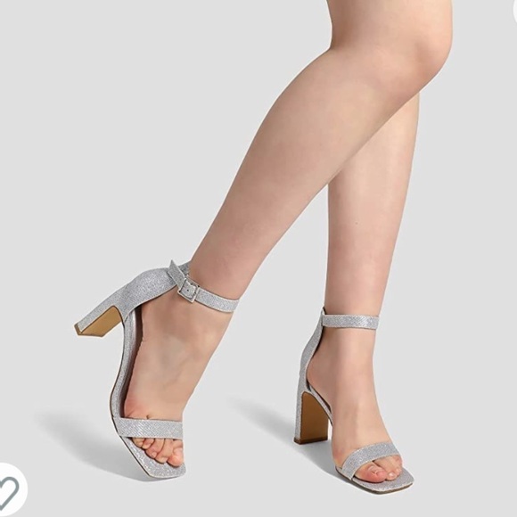 mysoft Women's Chunky Block High Heels Square Open Toe Ankle Strap NEW size 9 - Picture 3 of 4